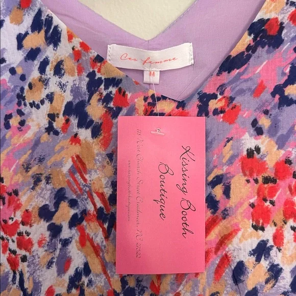 Ces Femme Puff Sleeve Boutique Mini Dress New with tags size medium - Picture 3 of 8